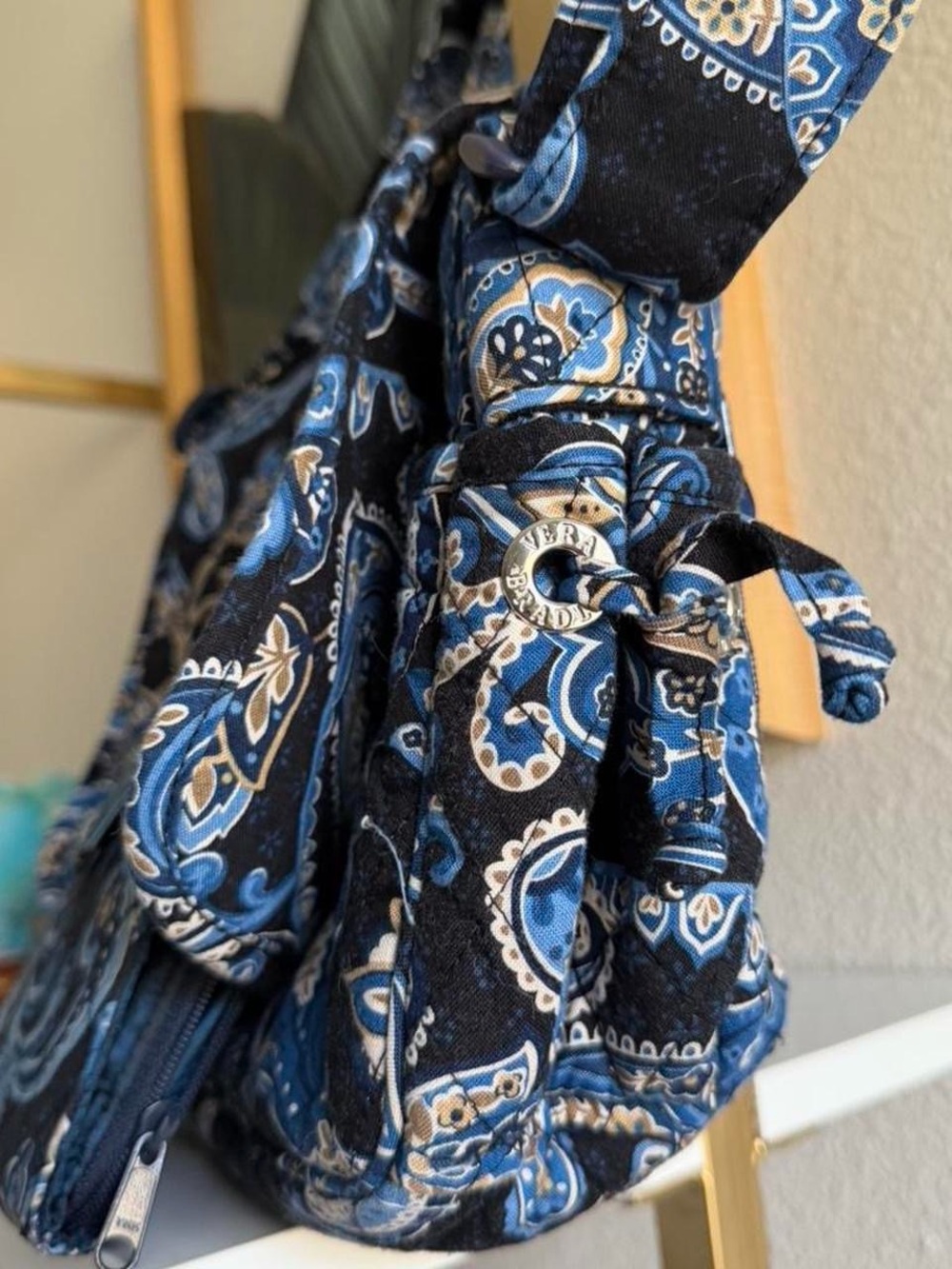 💙 Vera Bradley Blue Paisley Quilted Crossbody Bag Wallet Set - Picture 8 of 17
